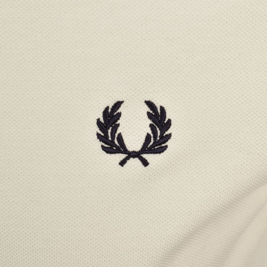 Image number 3 for Fred Perry Bold Tipped Polo T Shirt Cream