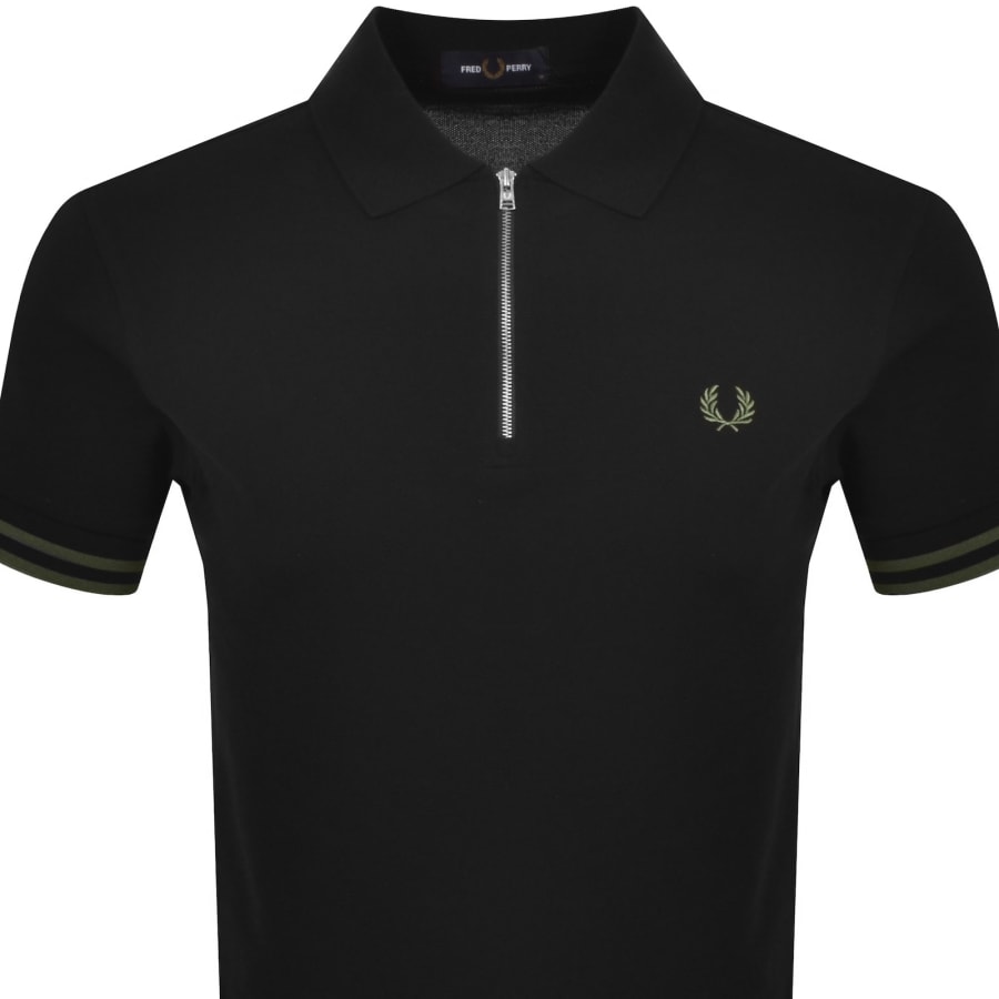 Image number 2 for Fred Perry Bold Tipped Polo T Shirt Black