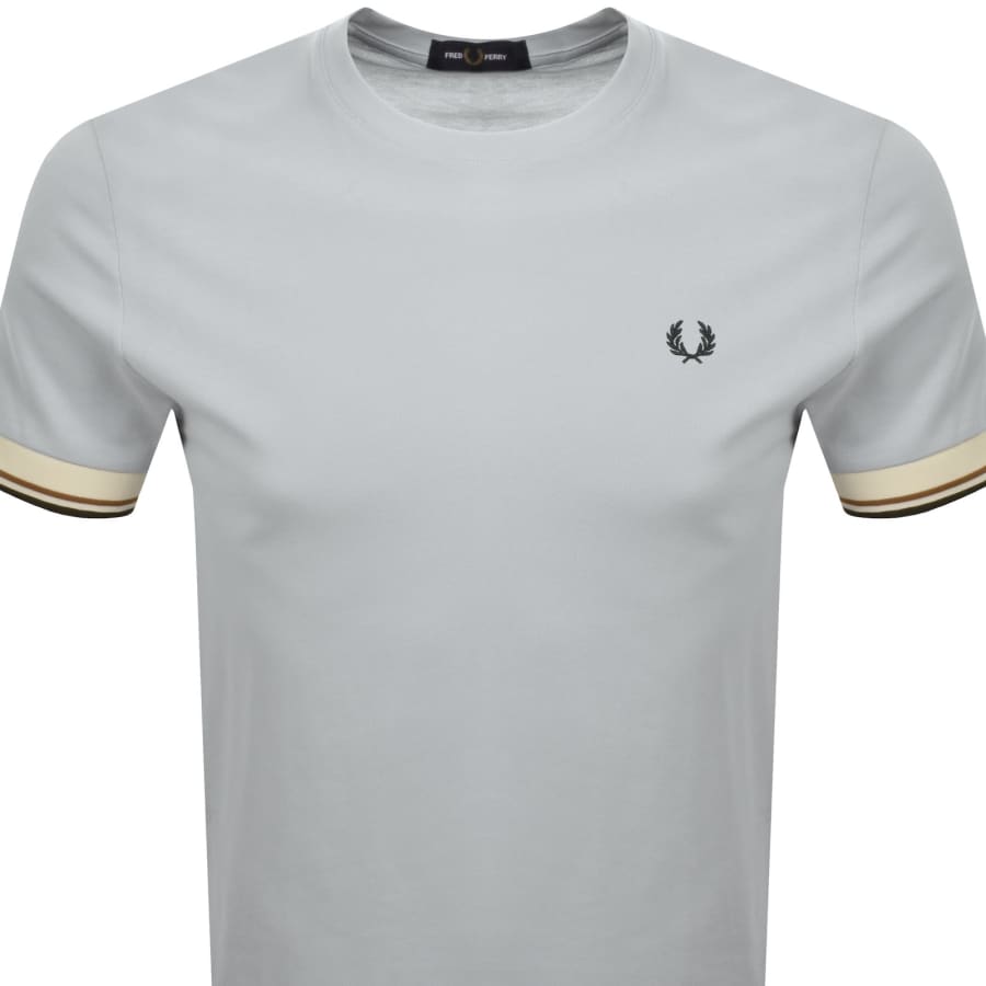 Image number 2 for Fred Perry Twin Tipped Cuff T Shirt Blue