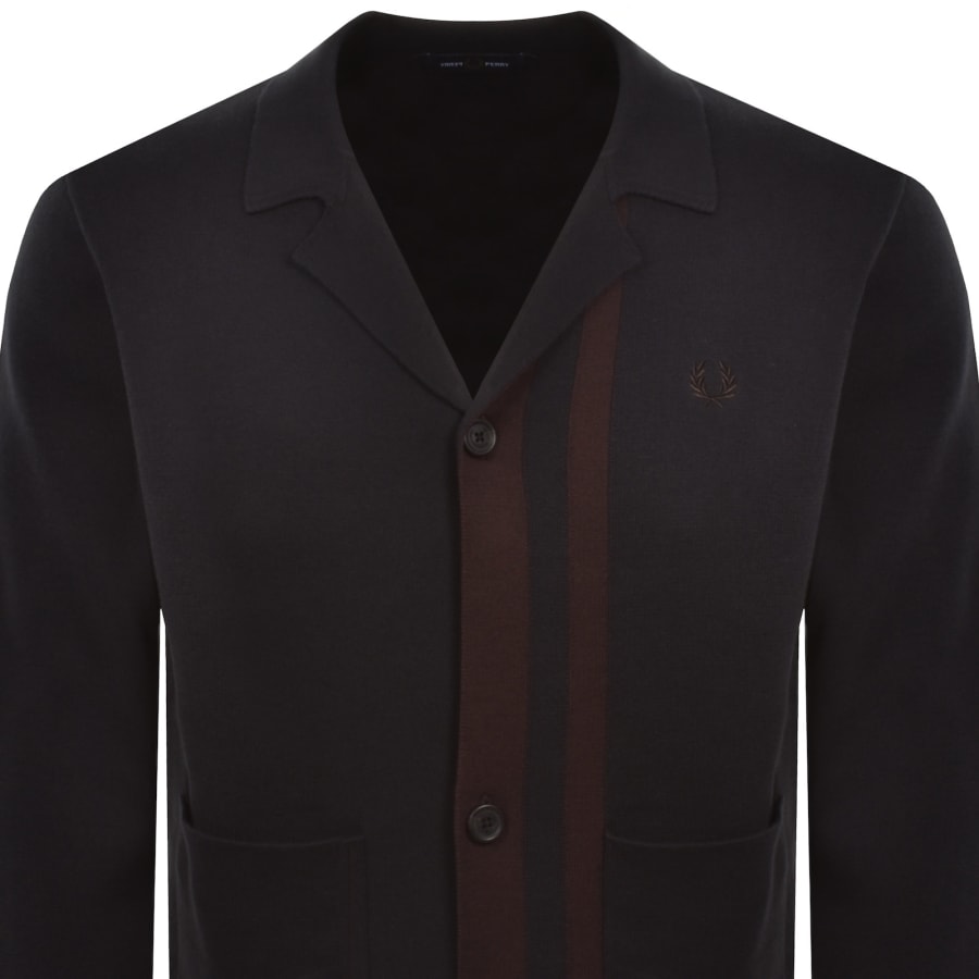 Image number 2 for Fred Perry Knitted Blazer Navy