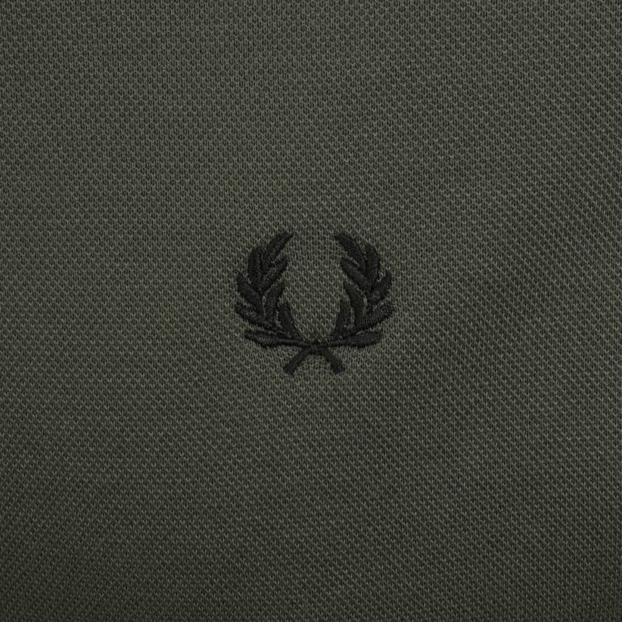 Image number 3 for Fred Perry Collared Sweatshirt Field Green