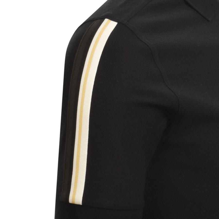 Image number 5 for Fred Perry Tipped Tape Polo Shirt Black