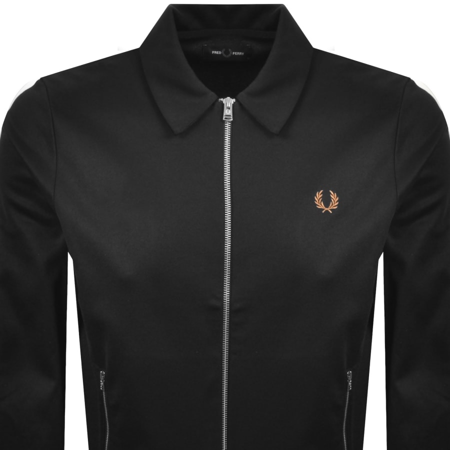 Image number 3 for Fred Perry Tipped Tape Track Top Black