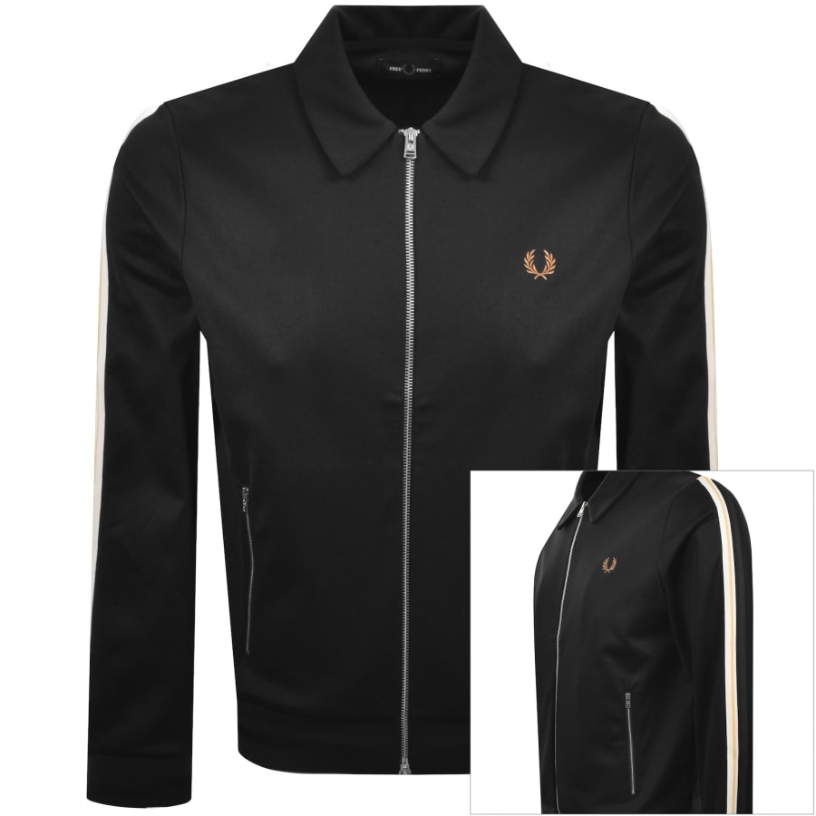 Image number 1 for Fred Perry Tipped Tape Track Top Black