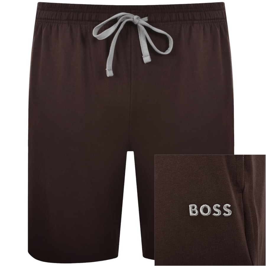 Image number 1 for BOSS Mix And Match Jersey Shorts Brown