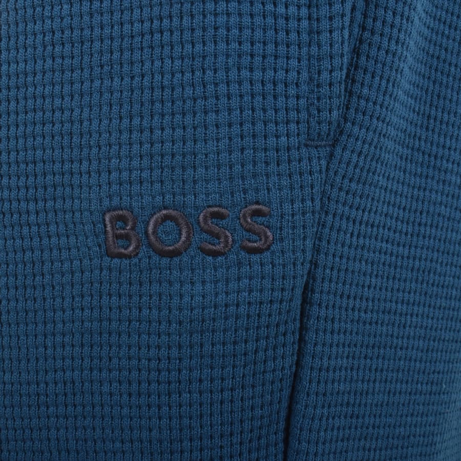 Image number 4 for BOSS Waffle Cuff Joggers Blue