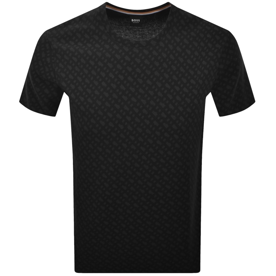 Image number 1 for BOSS Waffle All Over Print T Shirt Black