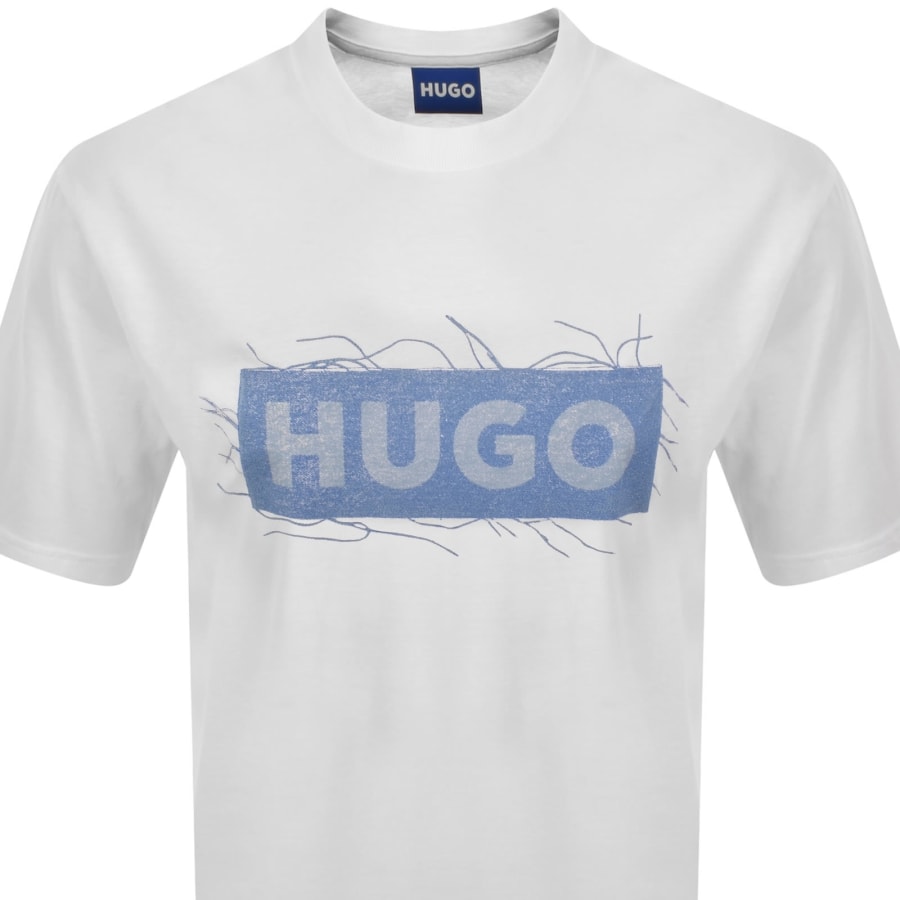 Image number 2 for HUGO Blue Naxter T Shirt White