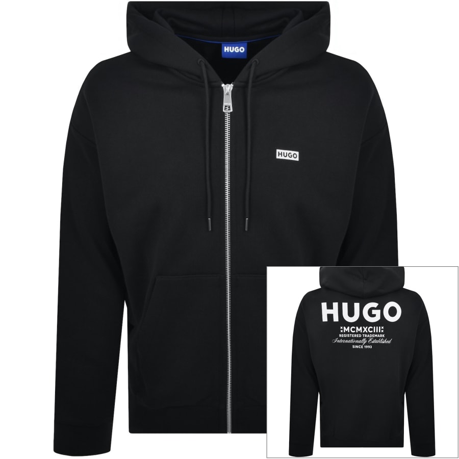 Image number 1 for HUGO Blue Nardimez Hoodie Black