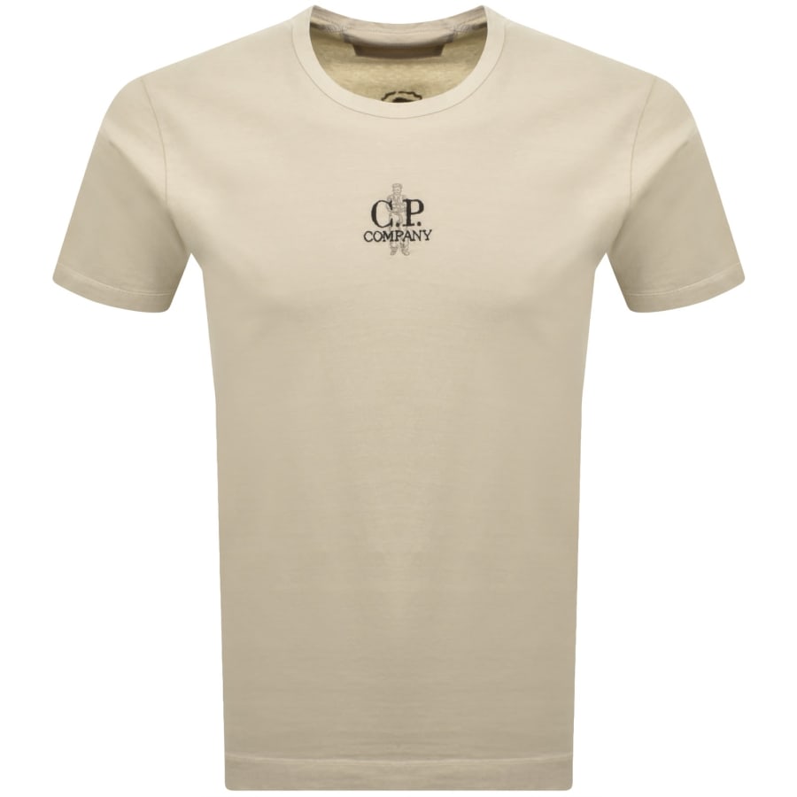 Image number 2 for CP Company Logo T Shirt Beige