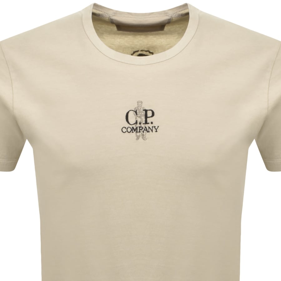 Image number 3 for CP Company Logo T Shirt Beige
