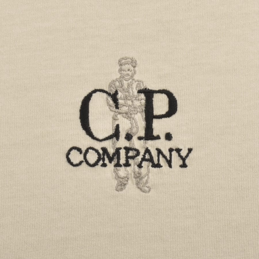 Image number 4 for CP Company Logo T Shirt Beige