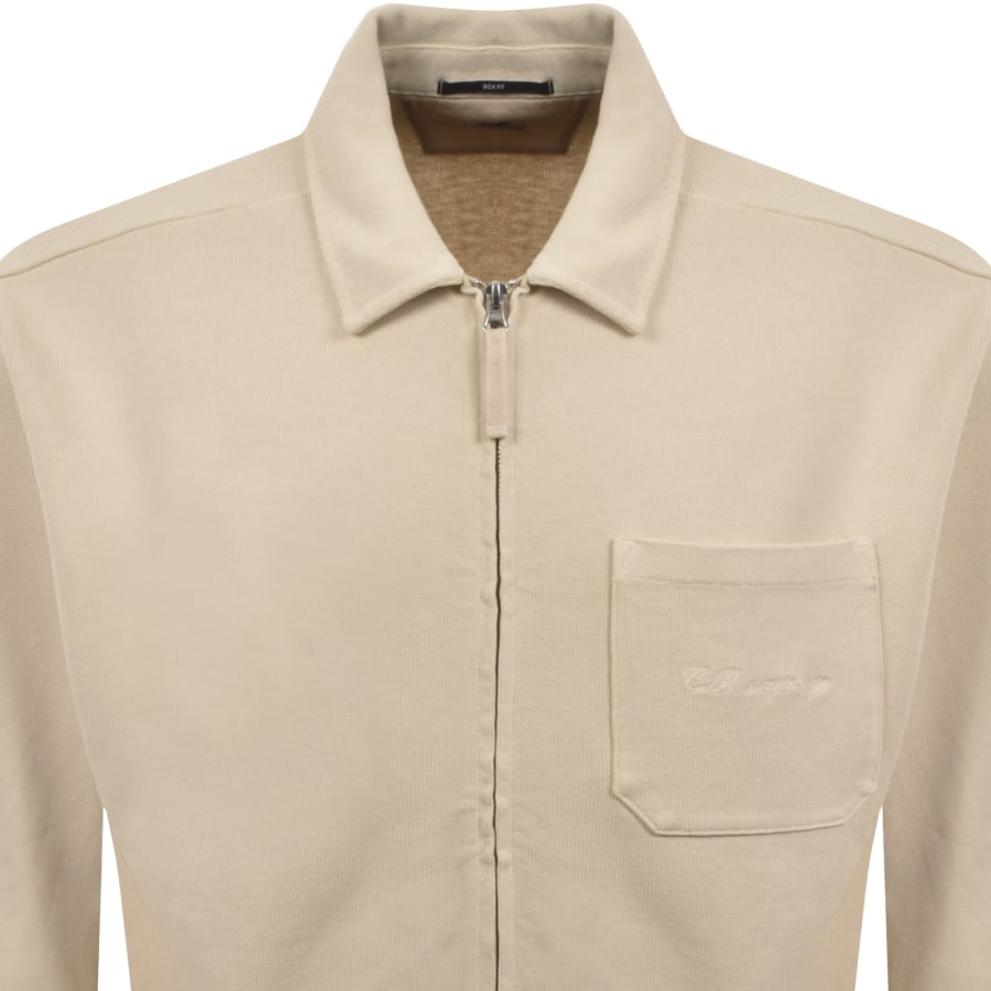 Image number 2 for CP Company Full Zip Sweatshirt Cream