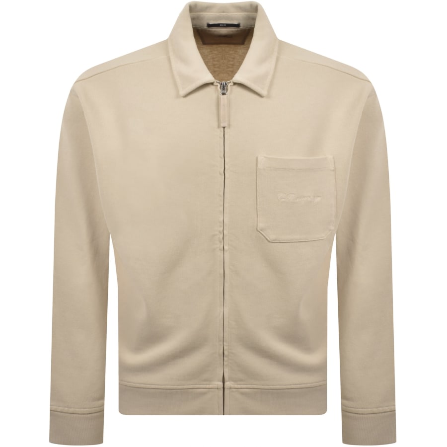 Image number 1 for CP Company Full Zip Sweatshirt Cream
