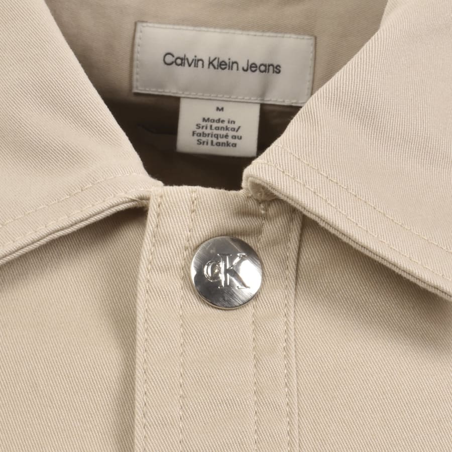 Image number 5 for Calvin Klein Jeans Utility Relaxed Overshirt Beige