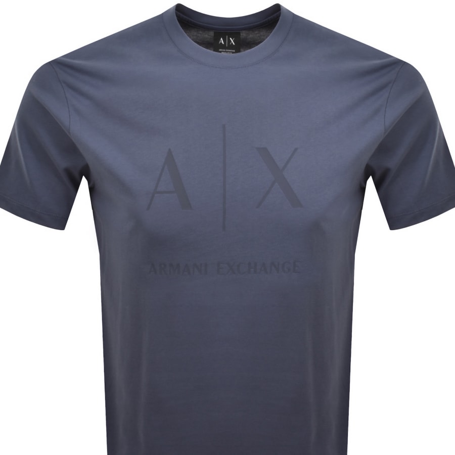 Image number 2 for Armani Exchange Slim Fit Crew Neck T Shirt Blue