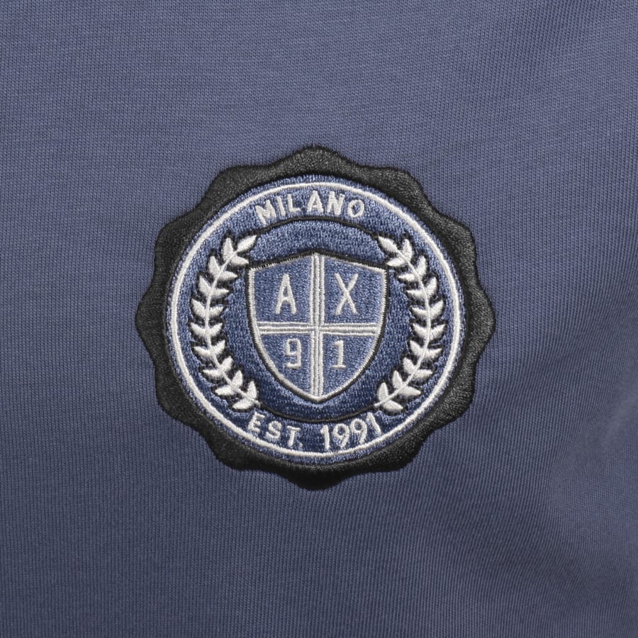 Image number 3 for Armani Exchange Logo Badge T Shirt Blue