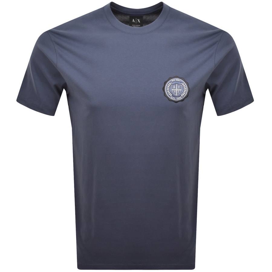 Image number 1 for Armani Exchange Logo Badge T Shirt Blue
