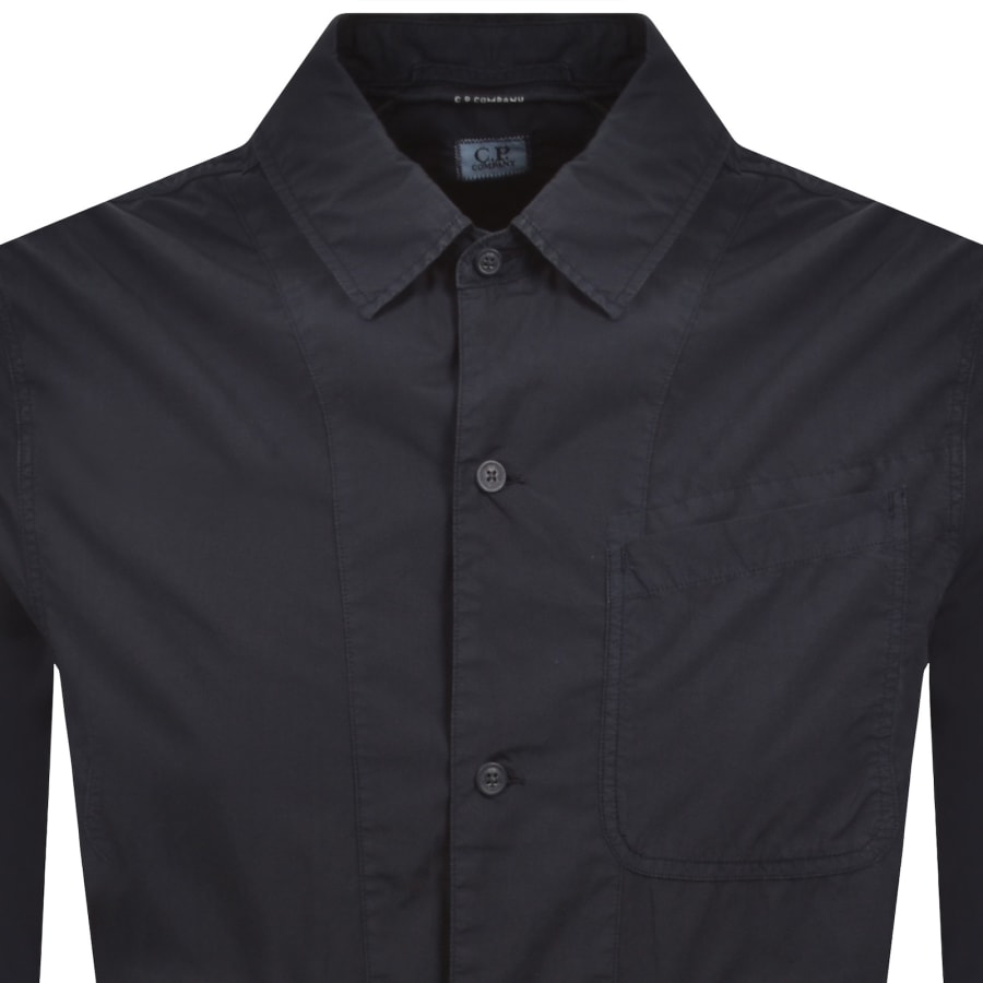 Image number 2 for CP Company Popeline Overshirt Navy
