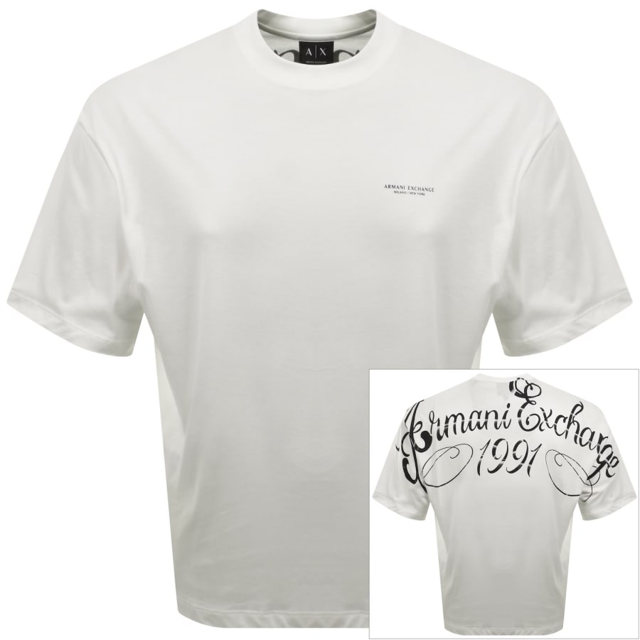 Image number 1 for Armani Exchange Loose Fit T Shirt Off White