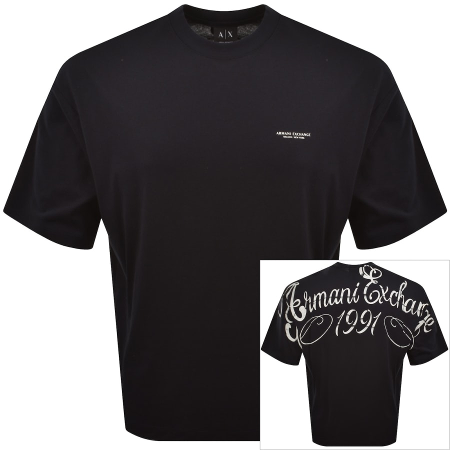 Image number 1 for Armani Exchange Loose Fit T Shirt Deep Navy