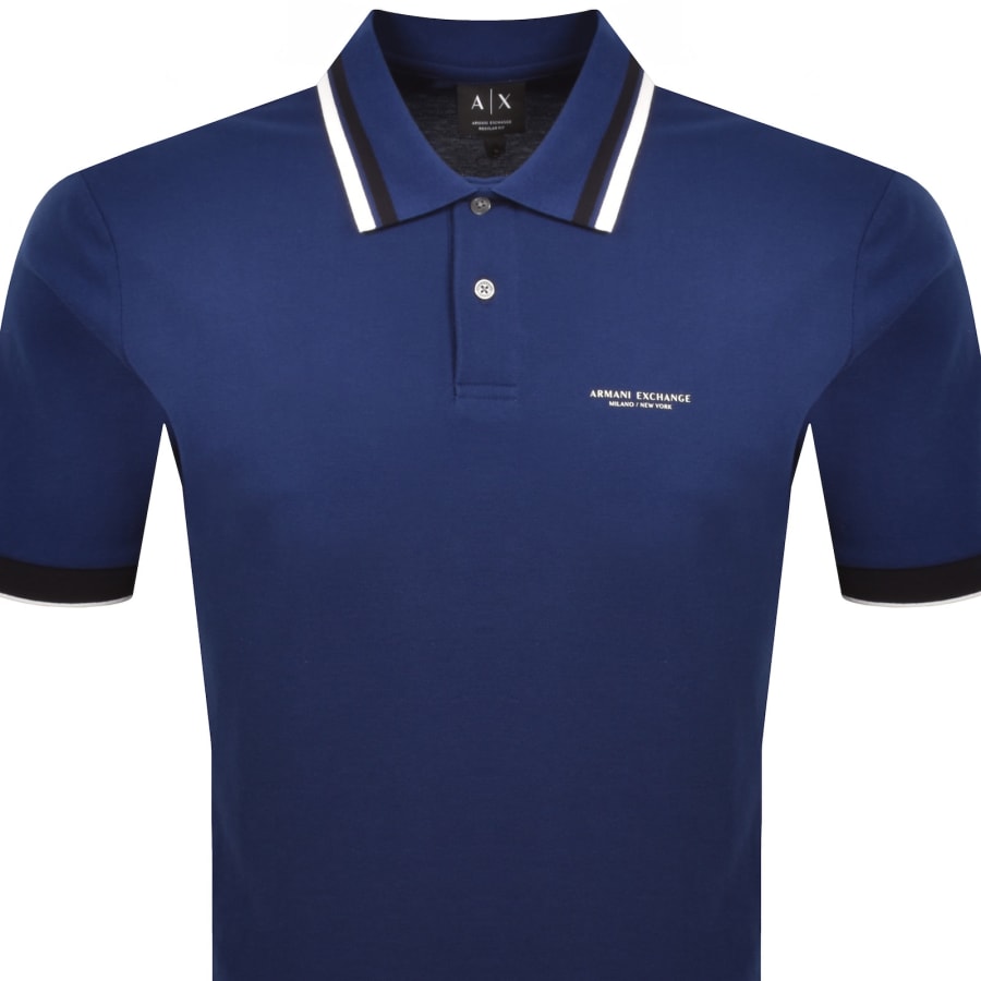 Image number 2 for Armani Exchange Polo T Shirt Blue