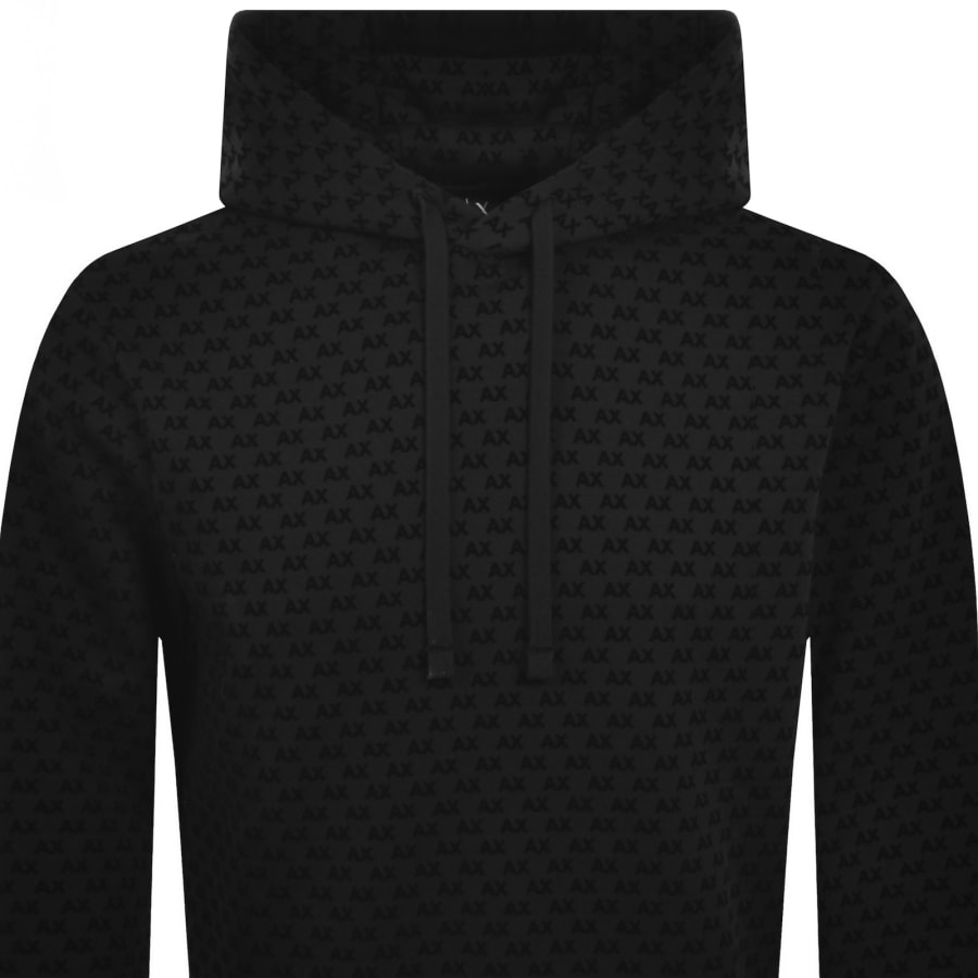 Image number 2 for Armani Exchange Logo Hoodie Black