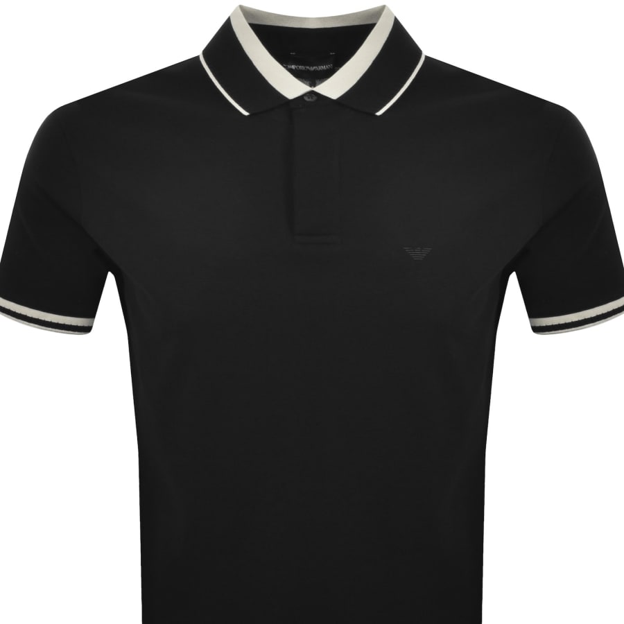 Image number 2 for Emporio Armani Short Sleeved Polo T Shirt Black