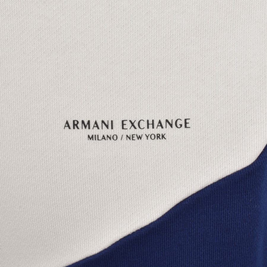 Image number 3 for Armani Exchange Colour Block Hoodie Off White