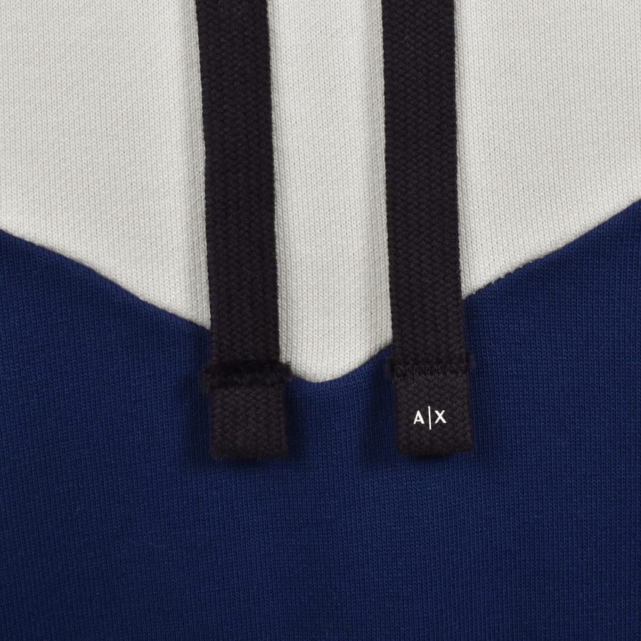 Image number 4 for Armani Exchange Colour Block Hoodie Off White