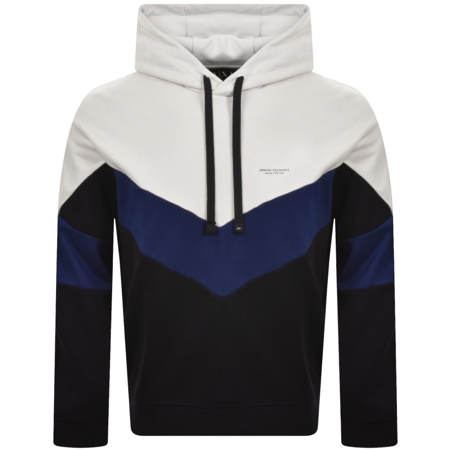Image number 1 for Armani Exchange Colour Block Hoodie Off White