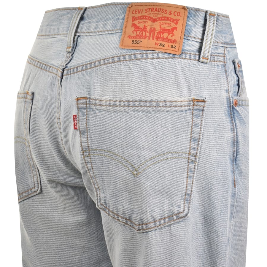 Image number 4 for Levis 555 Relaxed Straight Fit Jeans Blue