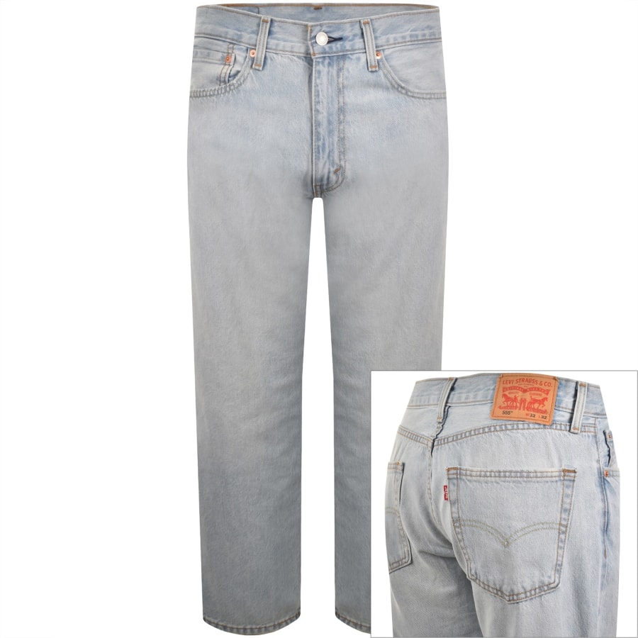 Image number 1 for Levis 555 Relaxed Straight Fit Jeans Blue