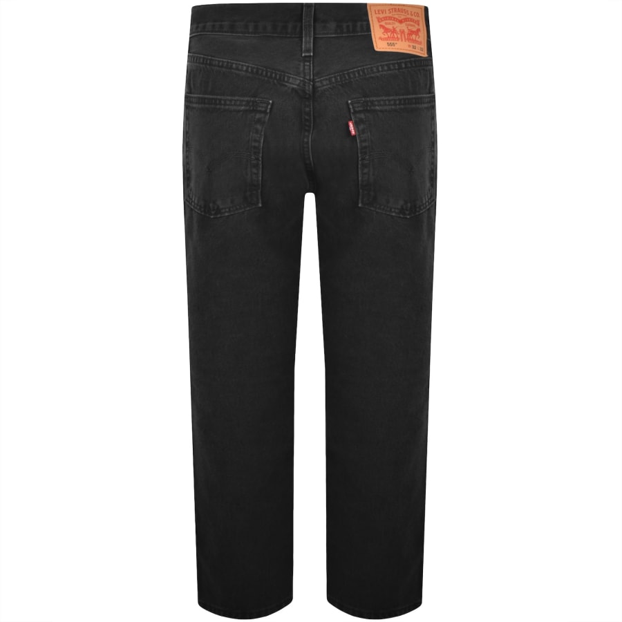 Image number 3 for Levis 555 Relaxed Straight Fit Jeans Black