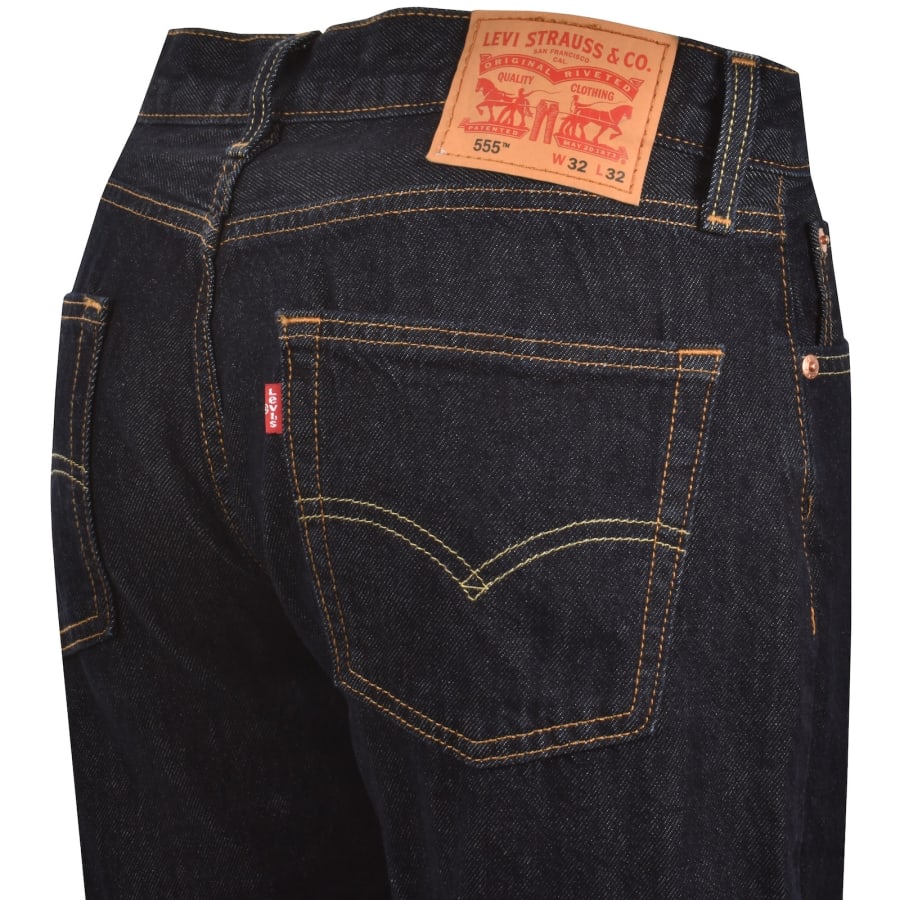 Image number 4 for Levis 555 Relaxed Straight Fit Jeans Blue