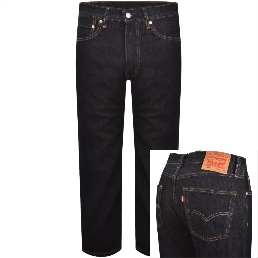 Image number 1 for Levis 555 Relaxed Straight Fit Jeans Blue