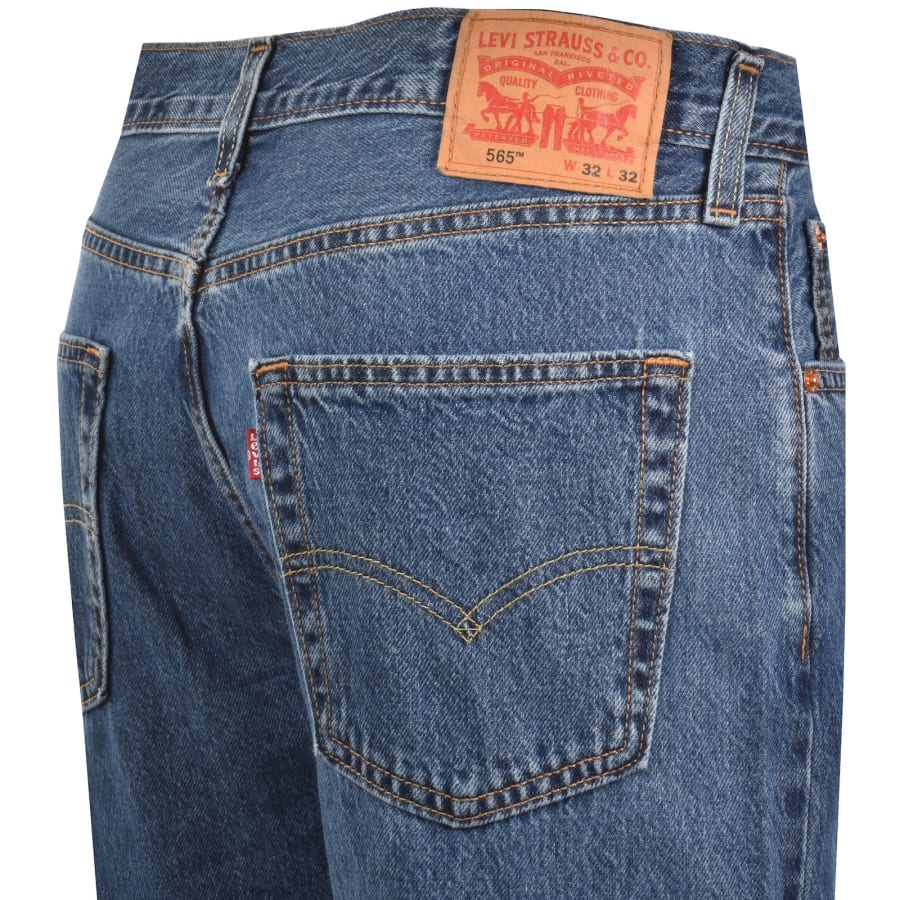 Image number 4 for Levis 565 Loose Straight Fit Jeans Blue
