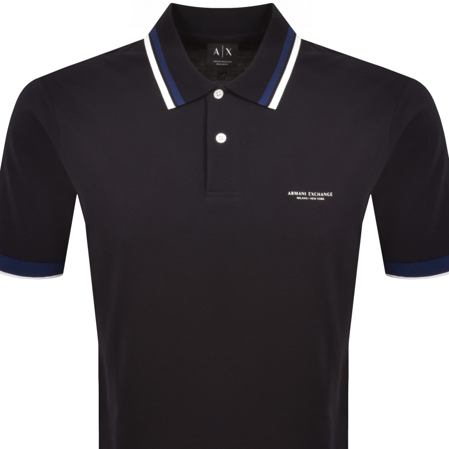 Image number 2 for Armani Exchange Polo T Shirt Deep Navy