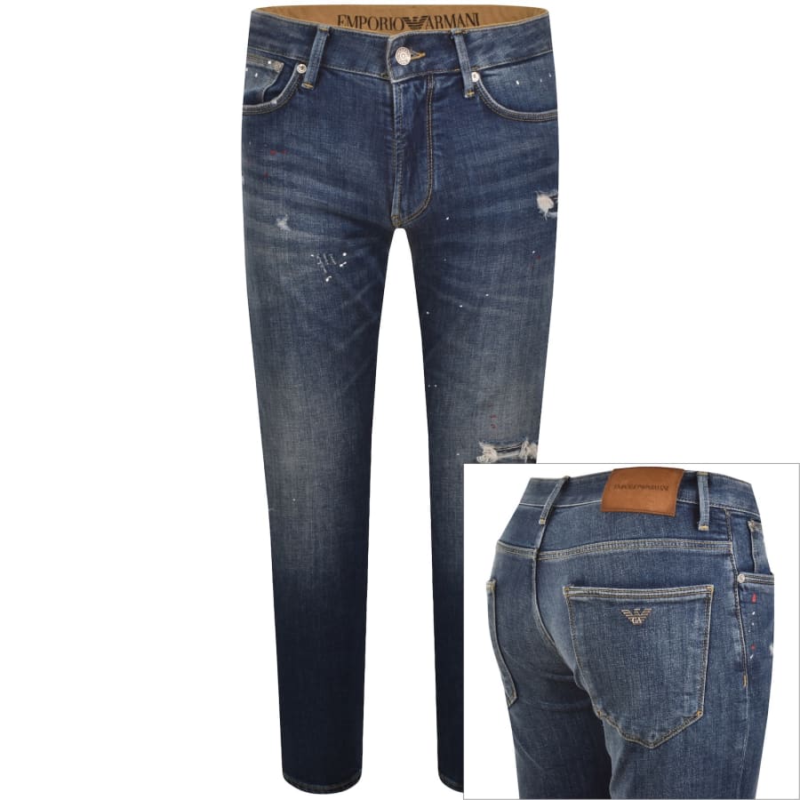 Image number 1 for Emporio Armani J06 Slim Fit Jeans Blue