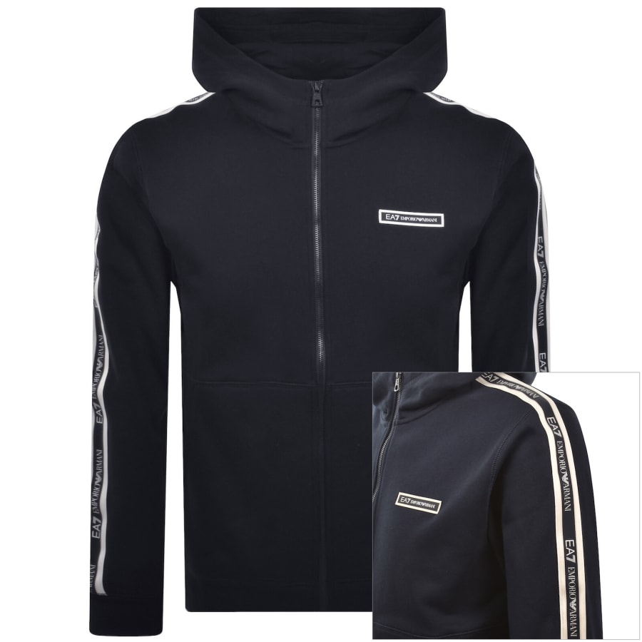 Image number 1 for EA7 Emporio Armani Zip Hoodie Navy