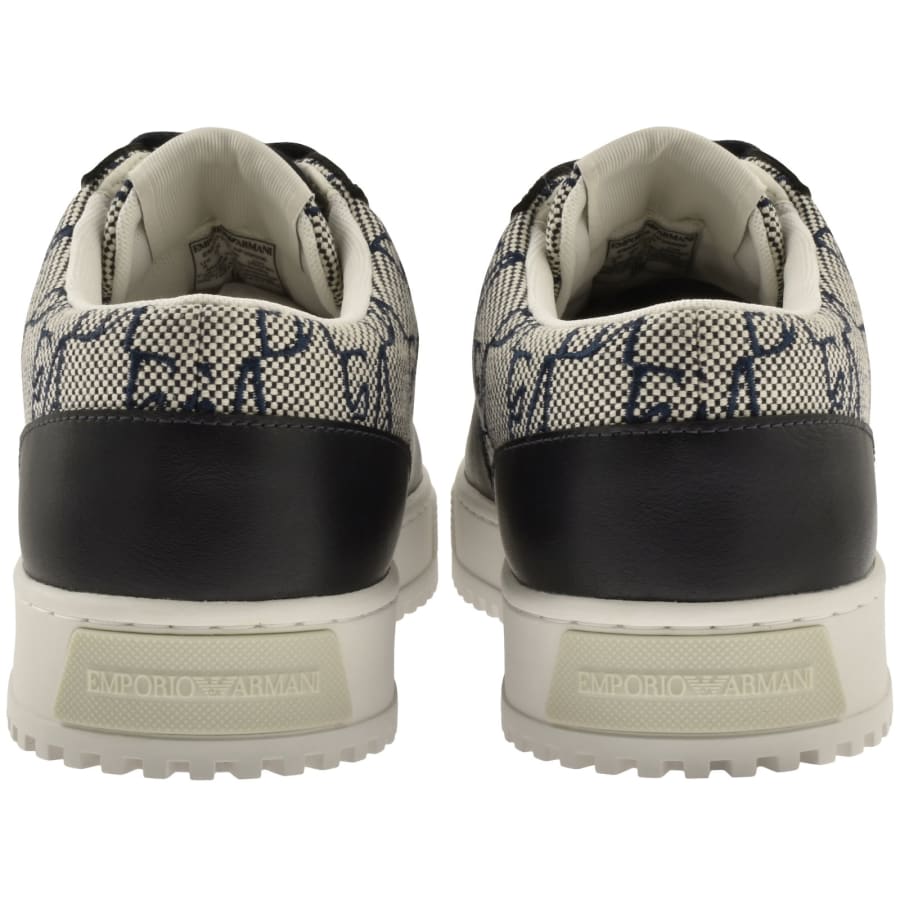 Image number 2 for Emporio Armani Leather Trainers Navy