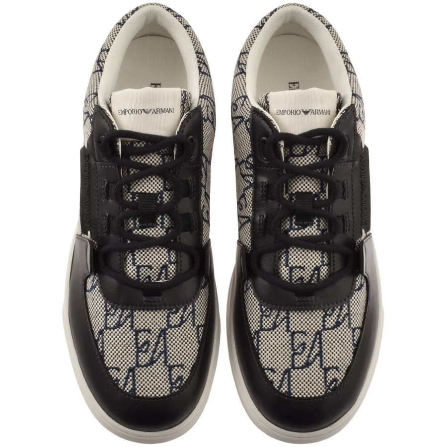 Image number 3 for Emporio Armani Leather Trainers Navy