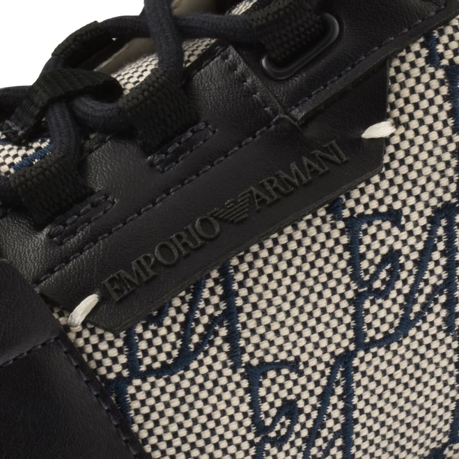 Image number 4 for Emporio Armani Leather Trainers Navy