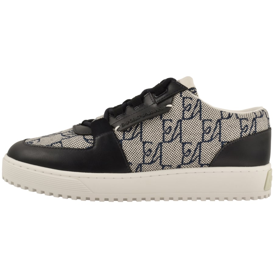 Image number 1 for Emporio Armani Leather Trainers Navy