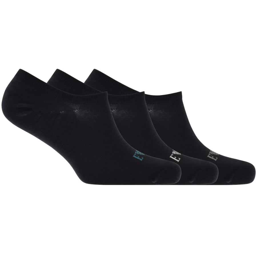 Image number 1 for Emporio Armani 3 Pack Low Cut Socks Navy