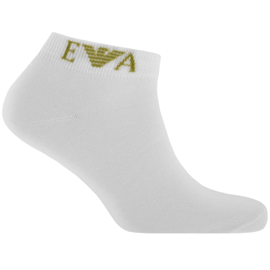 Image number 2 for Emporio Armani 3 Pack Trainer Socks White