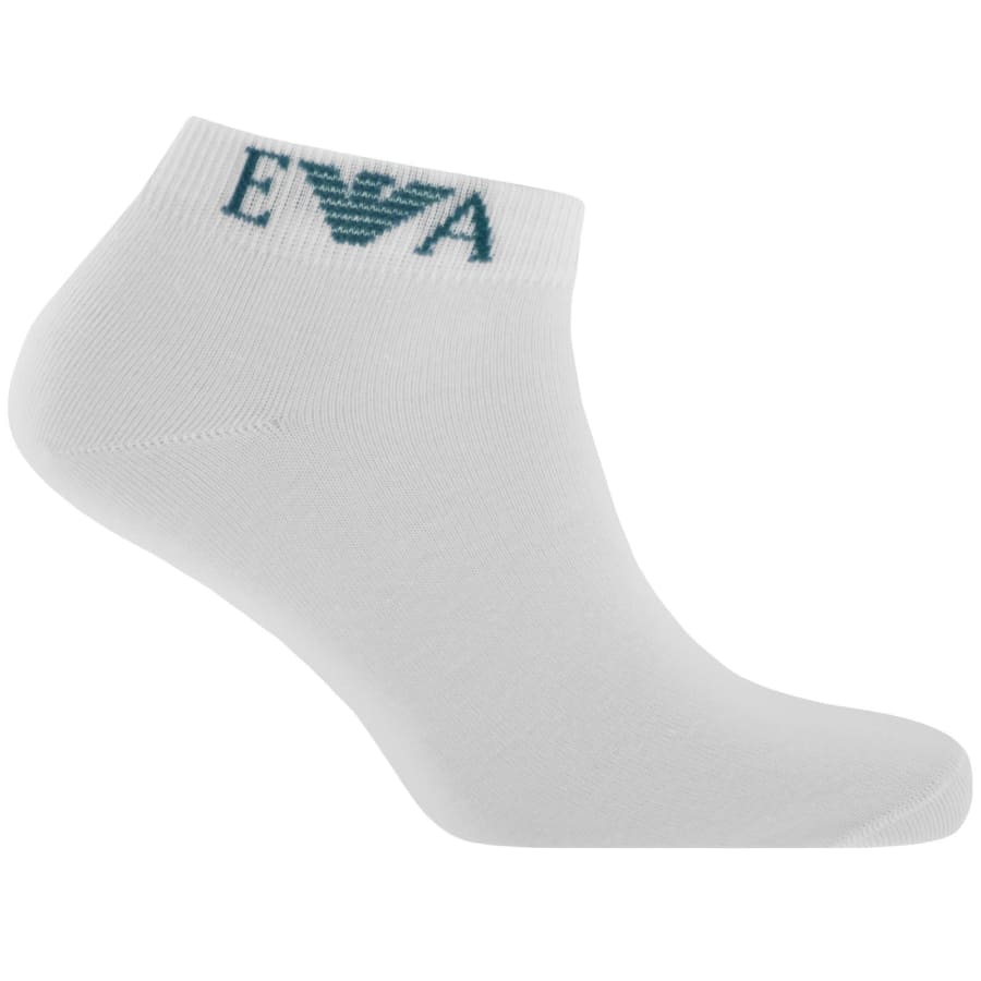 Image number 3 for Emporio Armani 3 Pack Trainer Socks White
