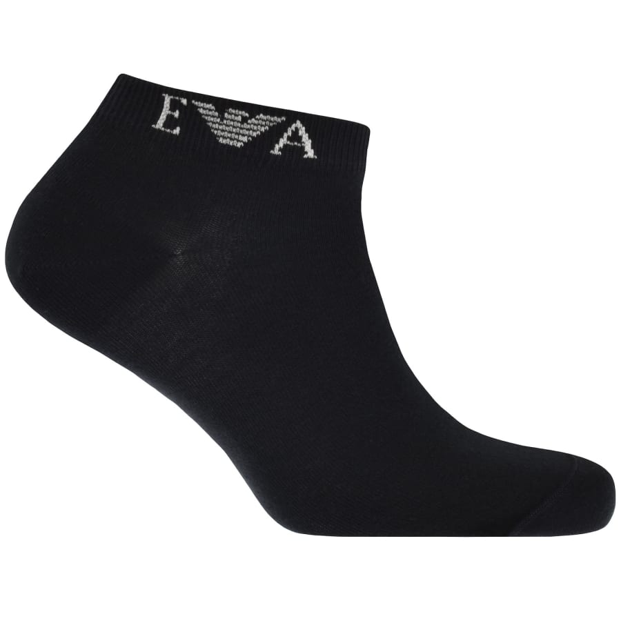 Image number 2 for Emporio Armani 3 Pack Trainer Socks Navy