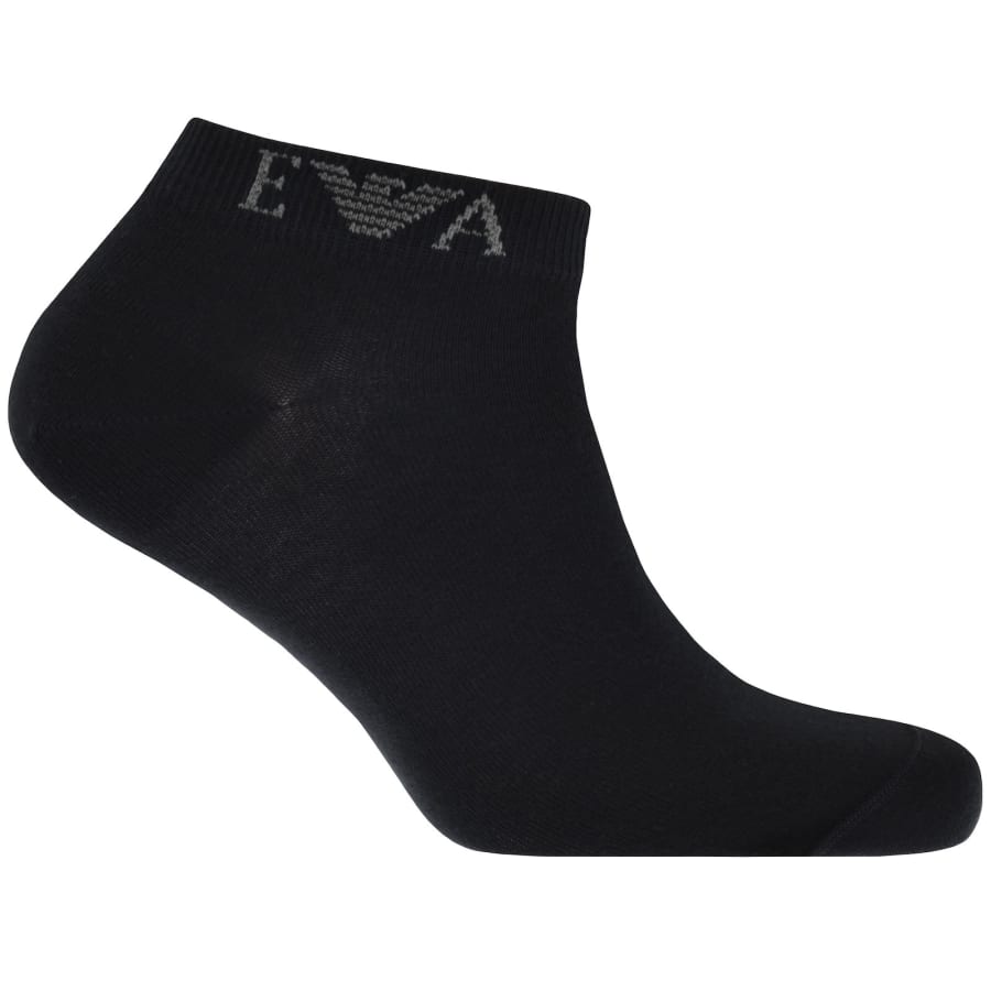 Image number 3 for Emporio Armani 3 Pack Trainer Socks Navy
