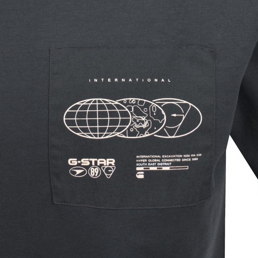 Image number 3 for G-Star Applique T Shirt Petrol Blue